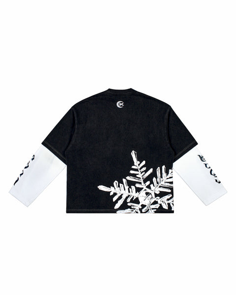 LOST LAYERED LONG SLEEVE – WASHED CHARCOAL