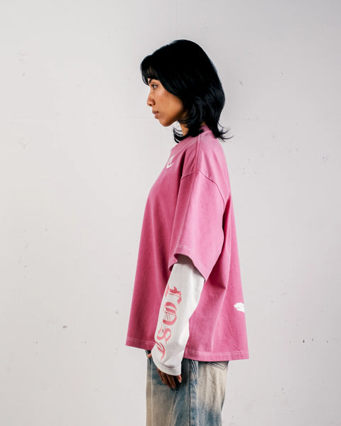 LOST LAYERED LONG SLEEVE – WASHED PINK