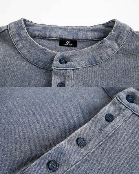 LOST PLAID LAYERED LONG SLEEVE – WASHED SLATE