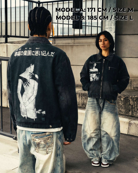 LOST WASHED FIGURE DENIM JACKET