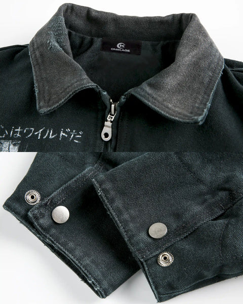 LOST WASHED FIGURE DENIM JACKET