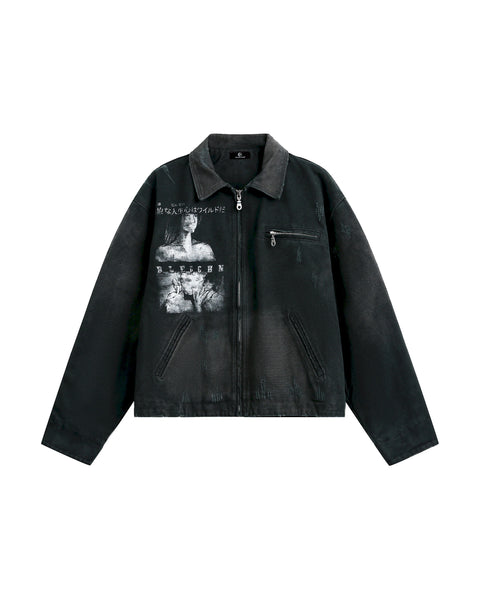 LOST WASHED FIGURE DENIM JACKET