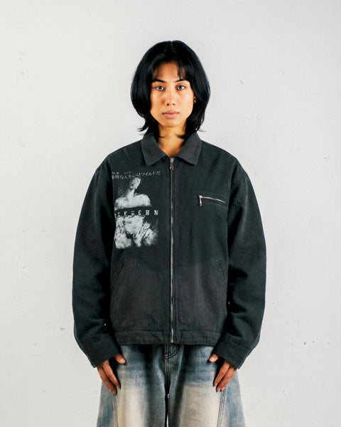 LOST WASHED FIGURE DENIM JACKET