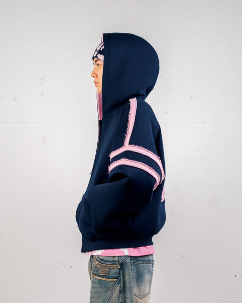 LOST ZIP HOODIE - NAVY