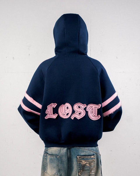 LOST ZIP HOODIE - NAVY